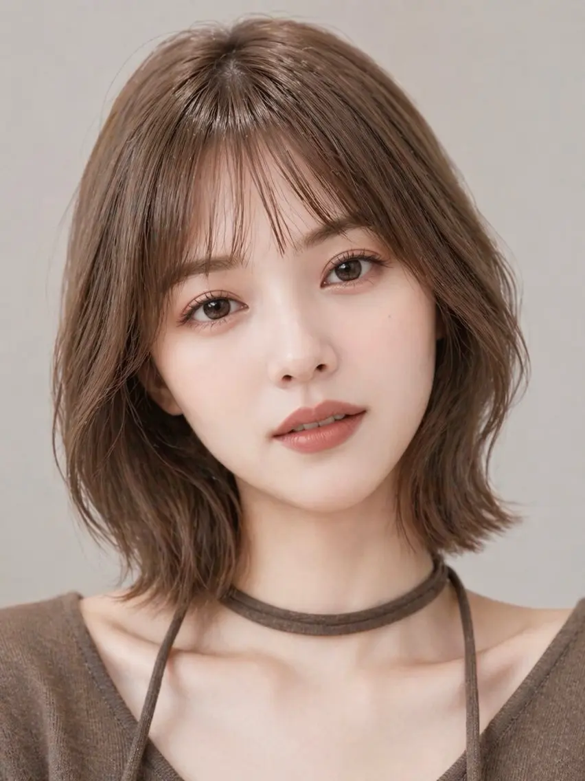 ショート カラー 切りっぱなしボブ ベージュカラー ボブ カット ヘアカラー 丸山 心 / 艶カラーのヘアスタイル