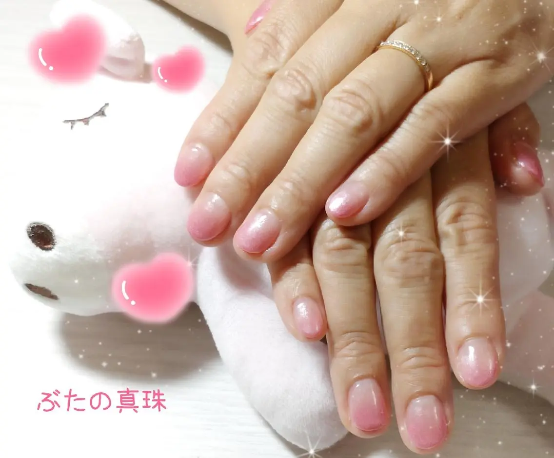ネイル グラデーション ピンク ハンドネイル 林 珠里のネイルデザイン