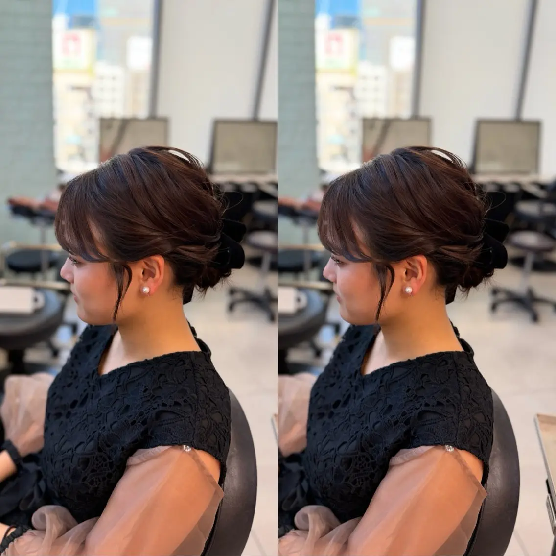 ミディアム ヘアアレンジ ヘアセット 梅田茶屋町ヘアセット 🎀RIONA🎀のヘアスタイル