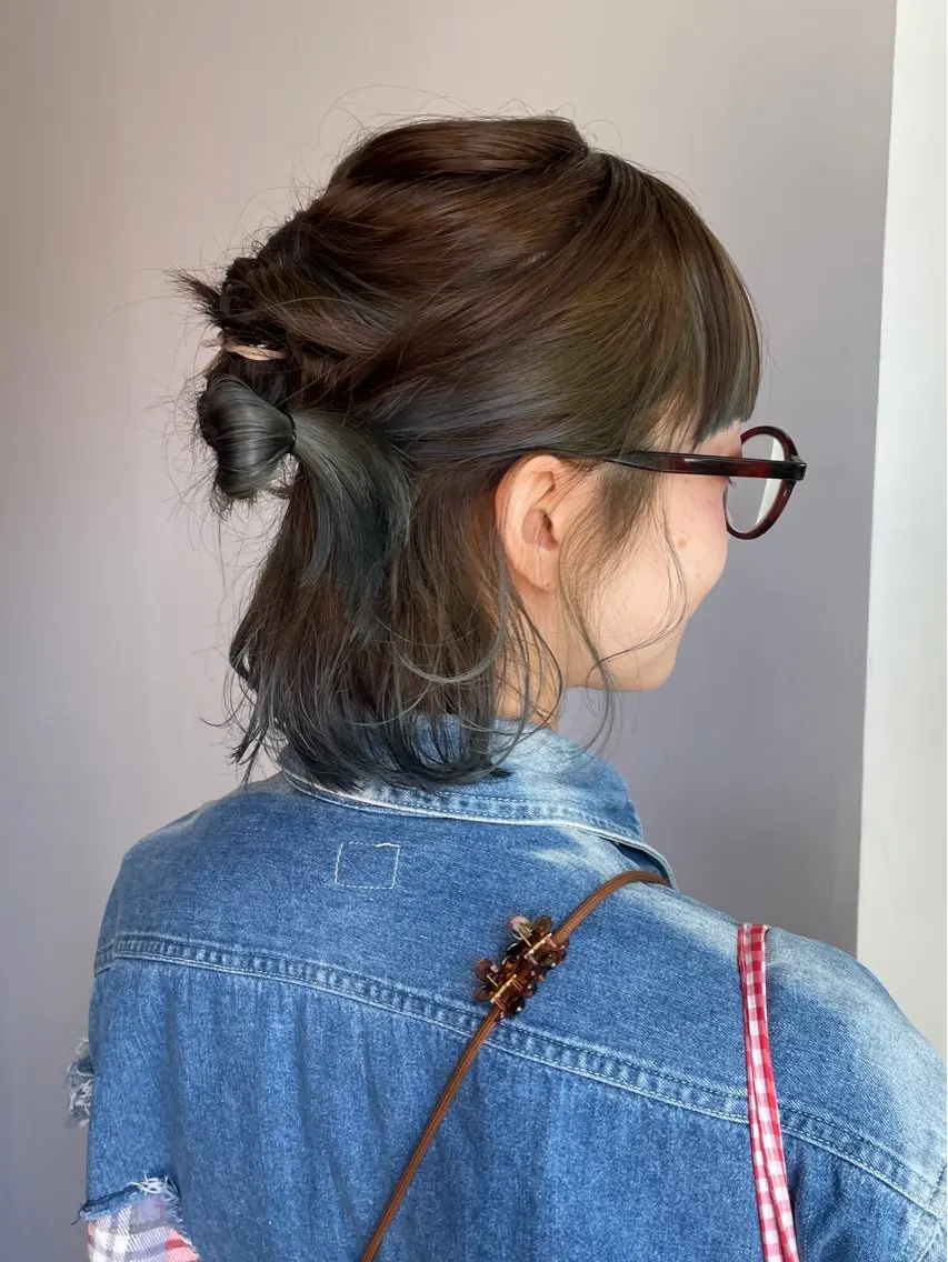 ミディアム カラー ブリーチ カット ヘアカラー 堀籠 あかりのヘアスタイル