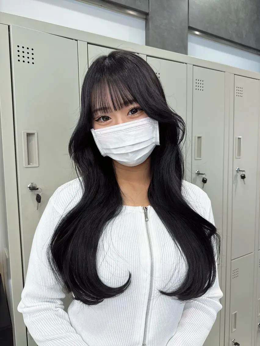 ロング カラー ヘアカラー トリートメント ヘアセット 韓国ヘア🖤/透明感 shihoのヘアスタイル