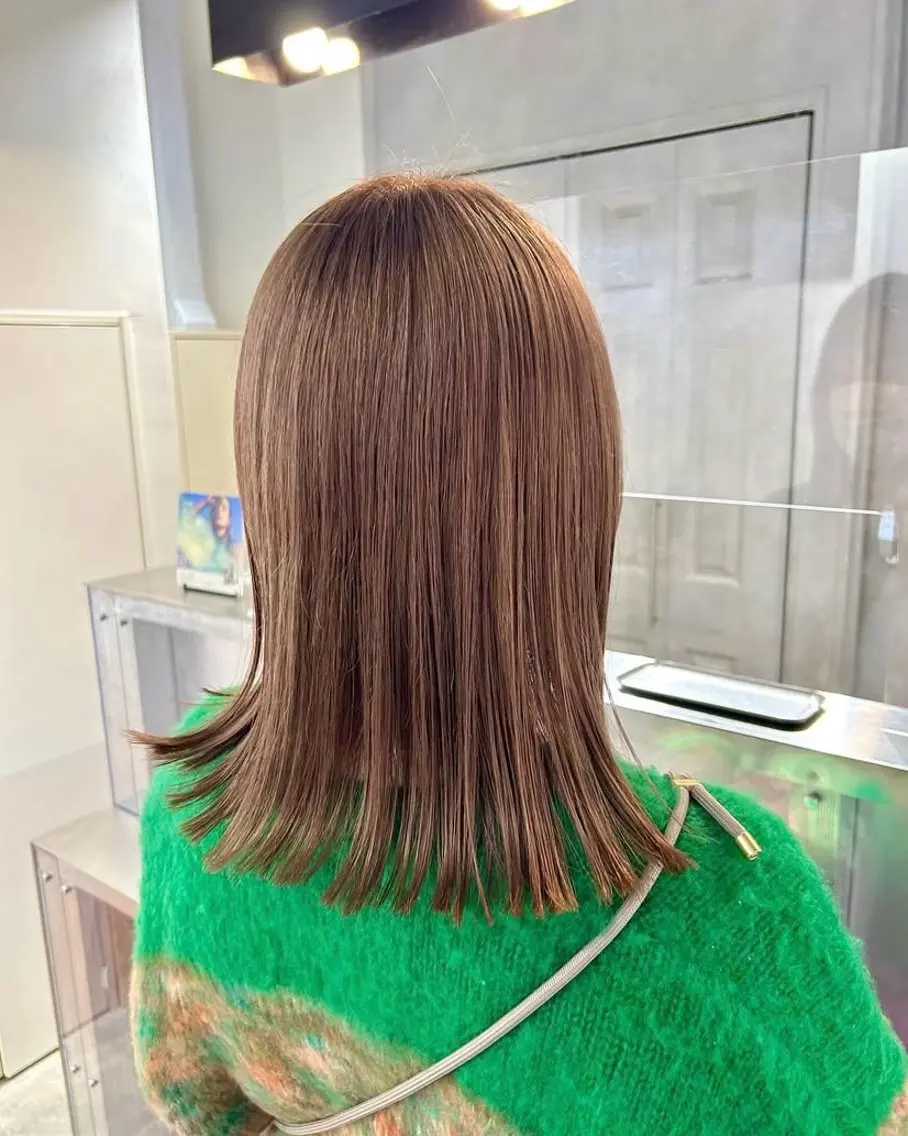 ミディアム ヘアカラー タジリ アヤセのヘアスタイル