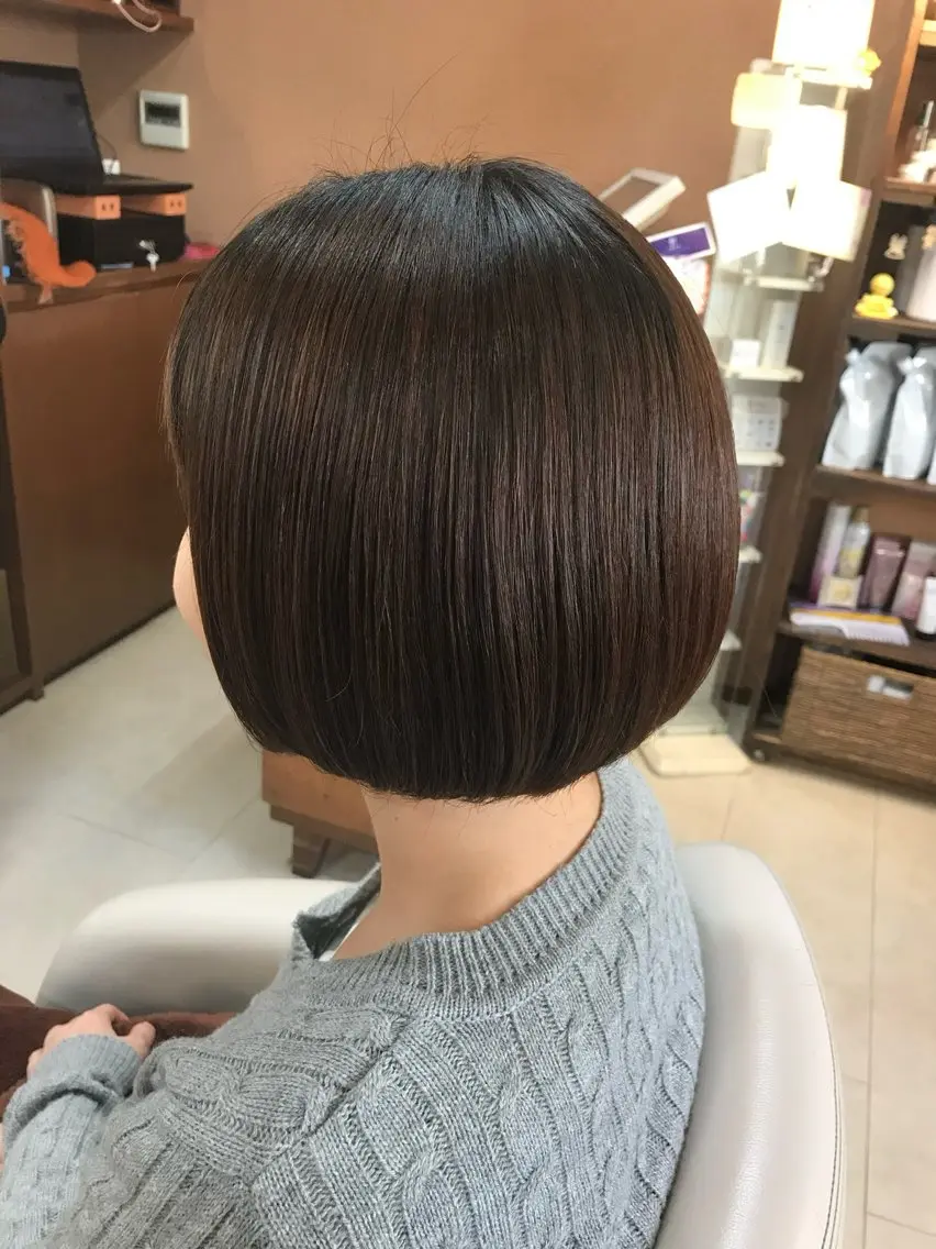 ショート ボブ 縮毛矯正 美容室F i t✂️ ササキのヘアスタイル