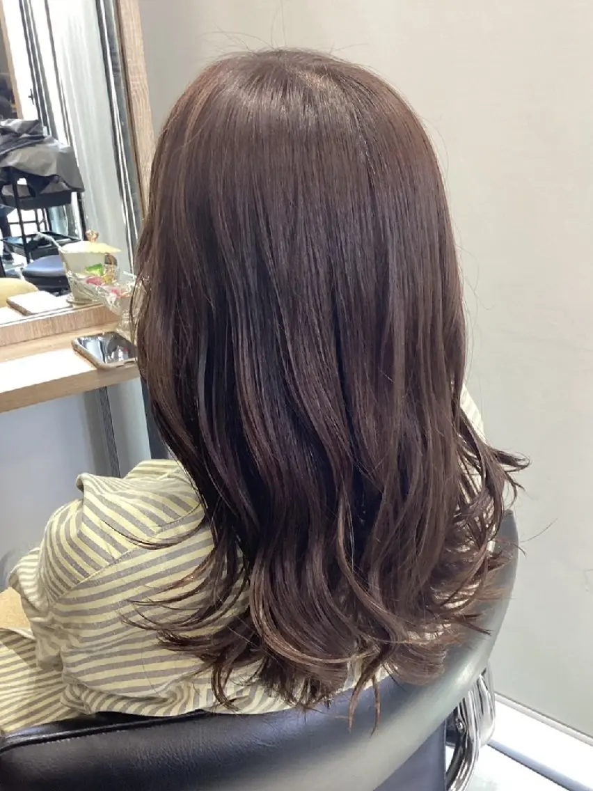 セミロング カラー ヘアカラー トリートメント ヘアアレンジ/柔らか 艶カラー/AKARIのヘアスタイル