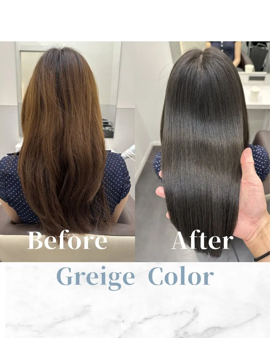 ロング カラー 透明感カラー グレージュ 髪質改善 トリートメント カット ヘアカラー トリートメント 【美髪矯正 /髪質改善】RINのヘアスタイル