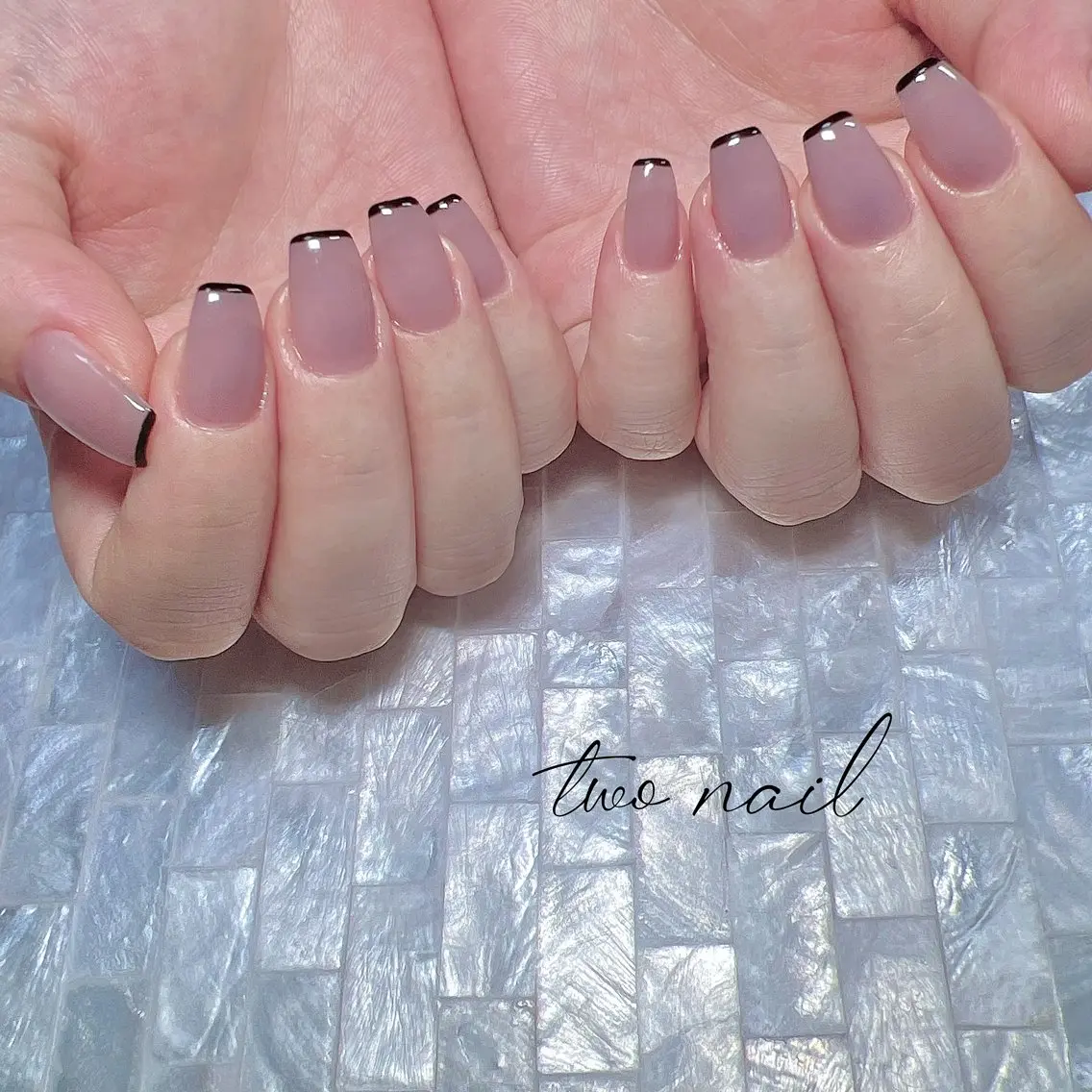 ネイル アートネイル ネイルチップ ホワイト ハンドネイル two nailのネイルデザイン