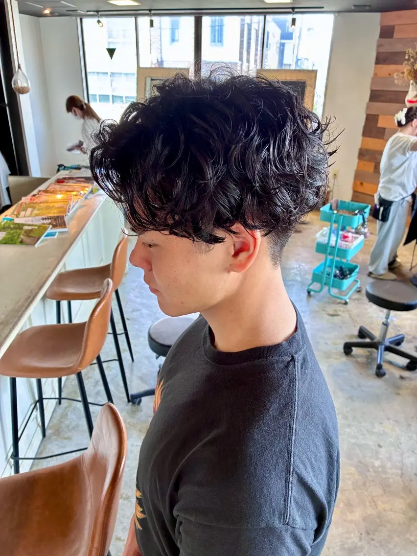 パーマ メンズ カット パーマ トリートメント 新規再来率No.1 金山/メンズパーマのヘアスタイル
