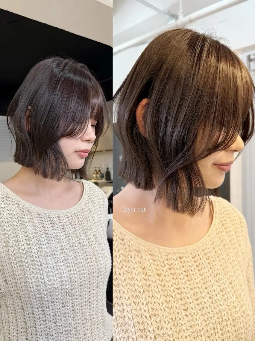 ショート カラー カット ヘアカラー ♡アヤメ/レイヤー ボブ♡渋谷のヘアスタイル