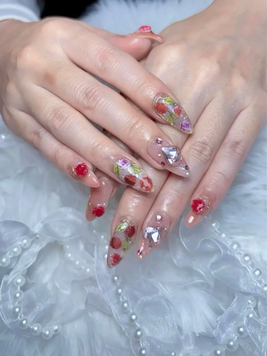 ネイル アートネイル ハンドネイル 𝑬𝑹𝑰𝑲𝑨 𓂃🎀𓈒𓏸のネイルデザイン