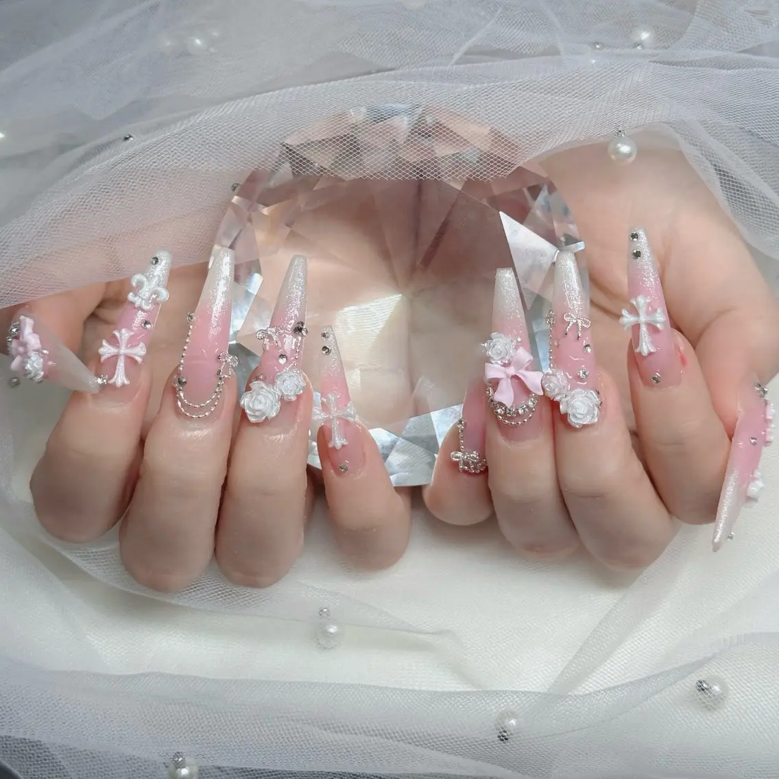 ネイル フットネイル フレンチネイル グラデーション 韓国ネイル ロングネイル ハンドネイル Hani Nail Salonのネイルデザイン