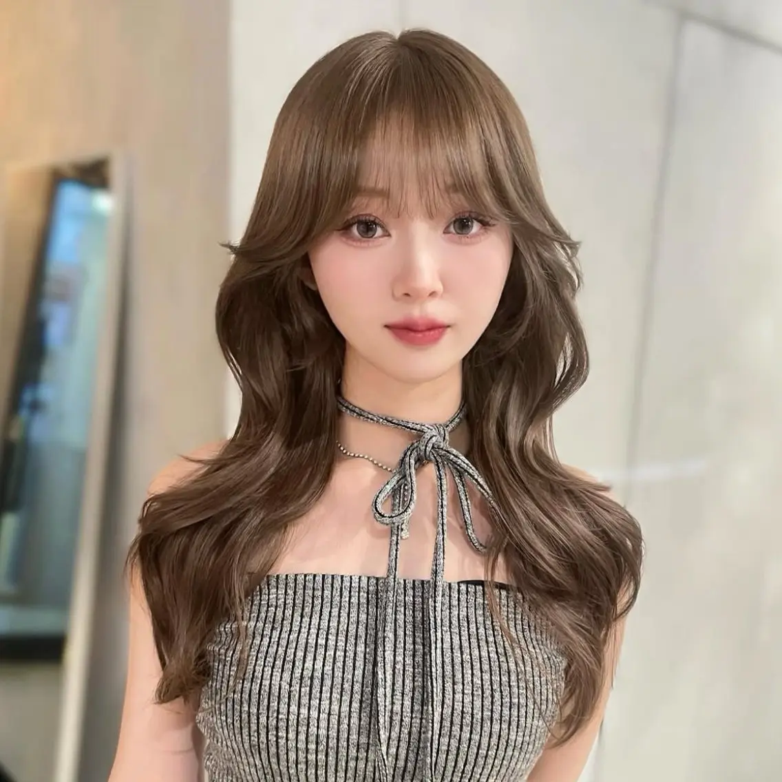 ロング カラー ベージュカラー ブリーチ ケアカラー 透明感カラー ヘーゼル モテ韓国ヘア/ レイヤー🤍RIKAのヘアスタイル