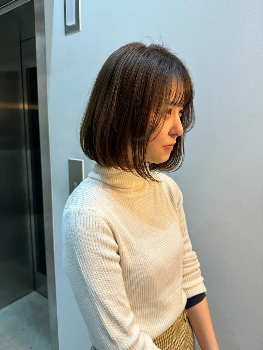 ショート カラー ボブ 似合わせカット 畔上 尚也のヘアスタイル