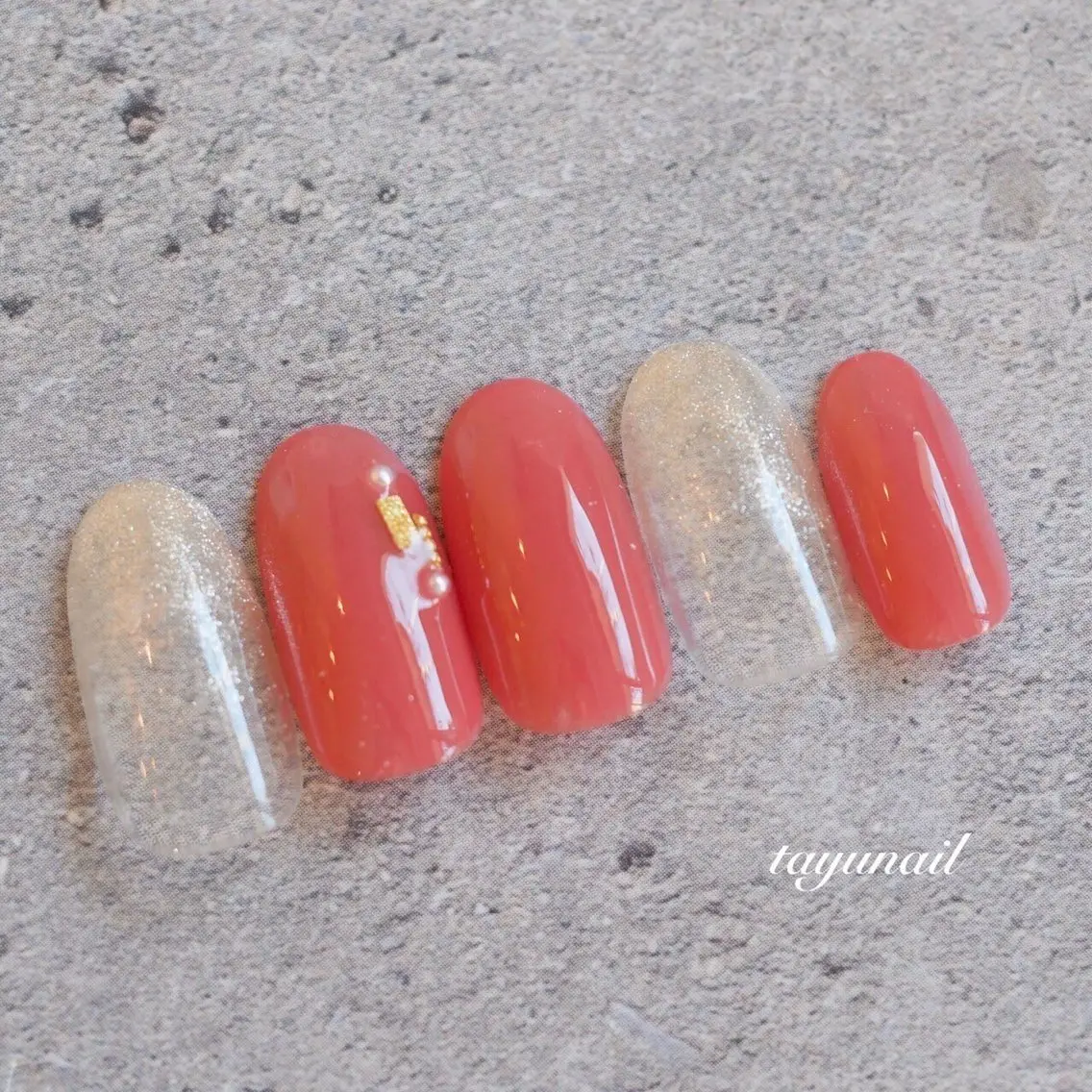 ネイル アートネイル ジェルネイル パラジェル シンプルネイル 春ネイル ハンドネイル ネイルサロン 【たゆnail】のネイルデザイン