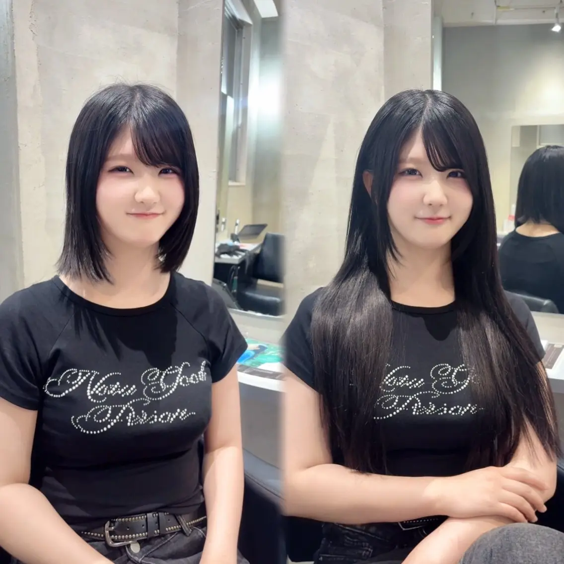 ロング エクステ 艶髪×透明感カラー ののかのヘアスタイル