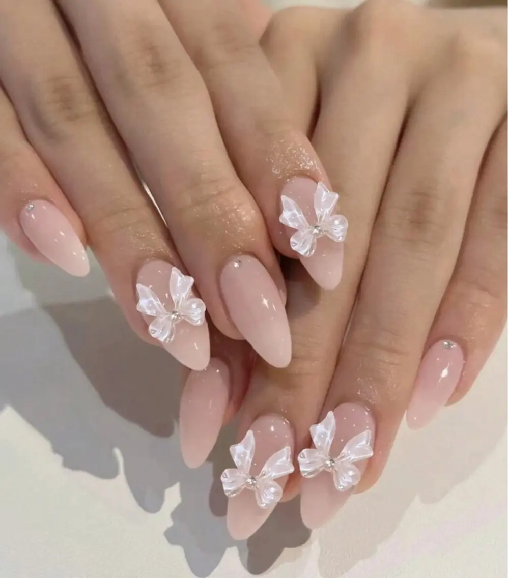 ネイル フレンチネイル ジェルネイル ガラスフレンチ ハロウィン ハート ハンドネイル H.baby Nail Salonのネイルデザイン