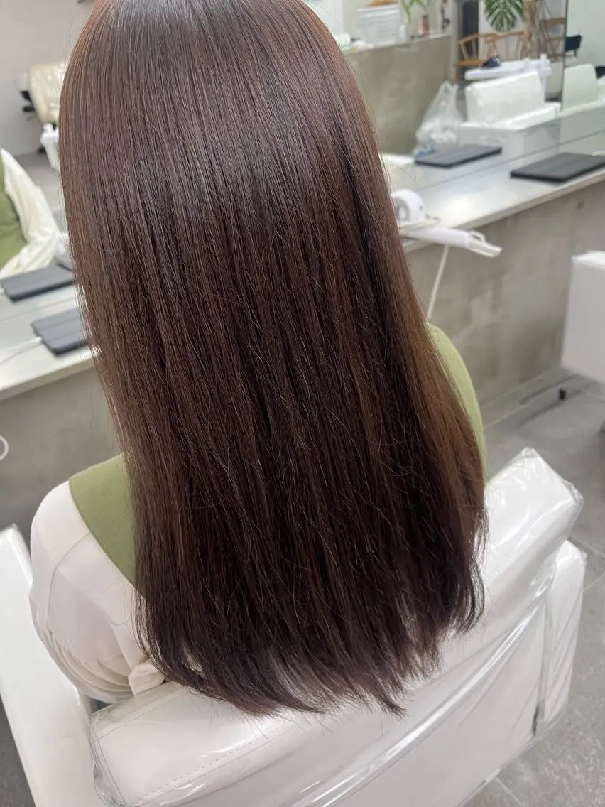 カラー ブリーチ ブラウンカラー ブリーチなしカラー 菅 野のヘアスタイル