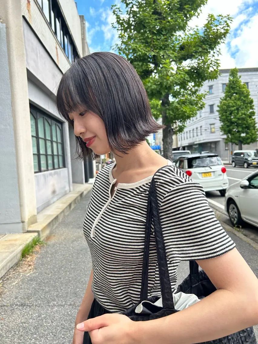 ショート カット ヘアカラー トリートメント 問屋町chapter 日笠快生のヘアスタイル