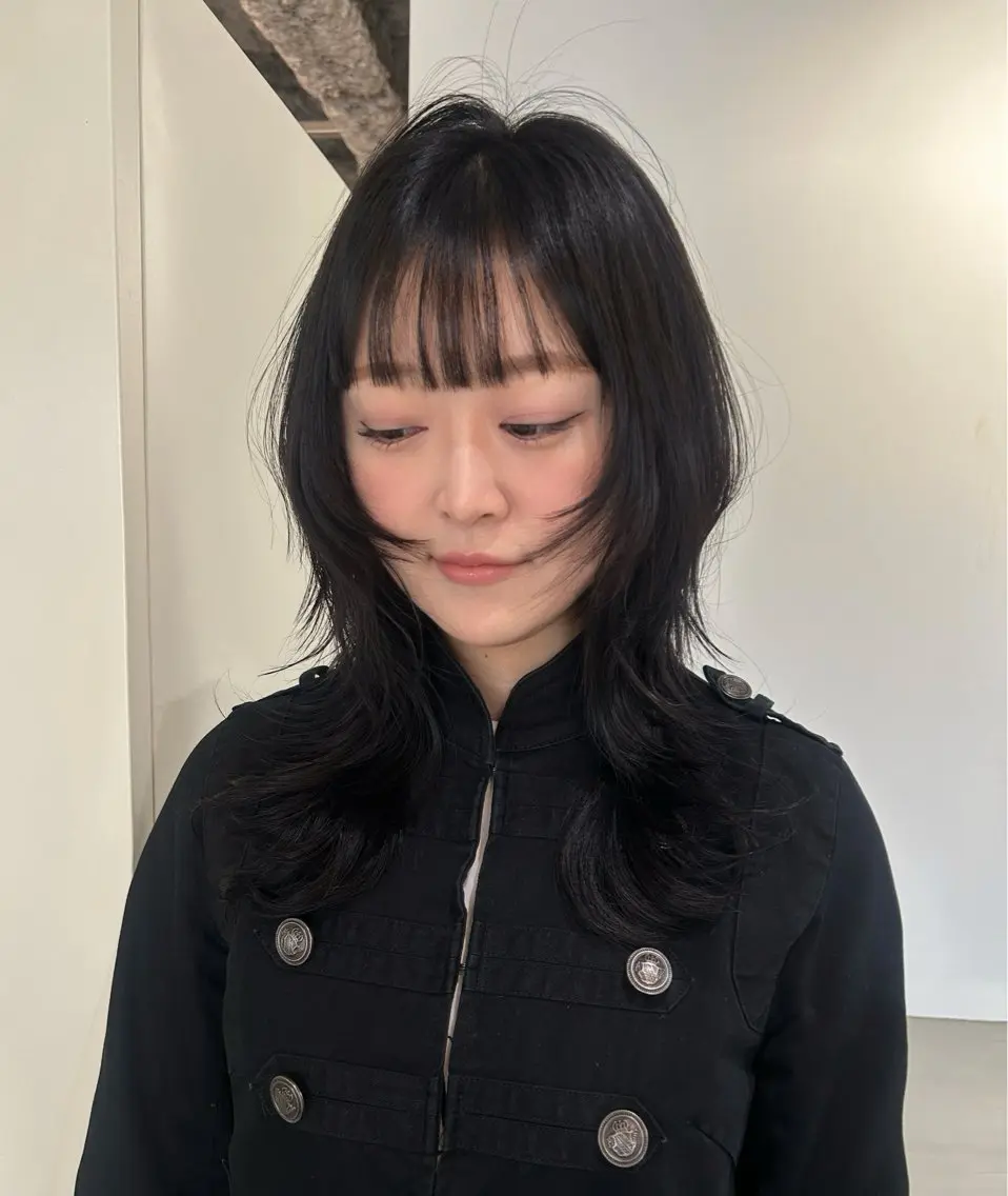 セミロング カラー ヘアアレンジ ハッシュカット カット ヘアカラー トリートメント 🎀suzuna 透明感colorのヘアスタイル