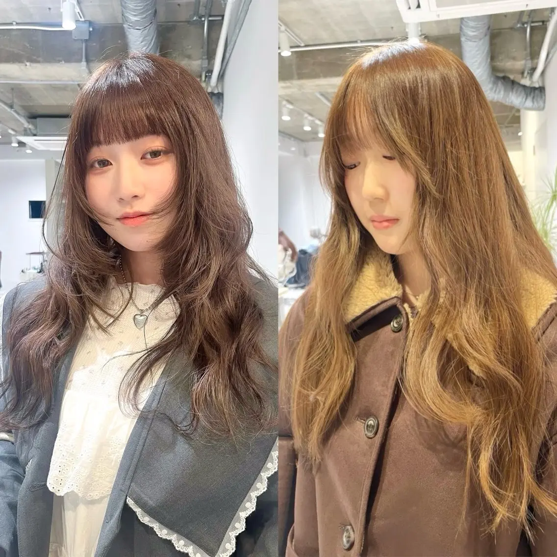 ロング カラー カット ヘアカラー レイヤーカット🍏 オリーブ/ののかのヘアスタイル