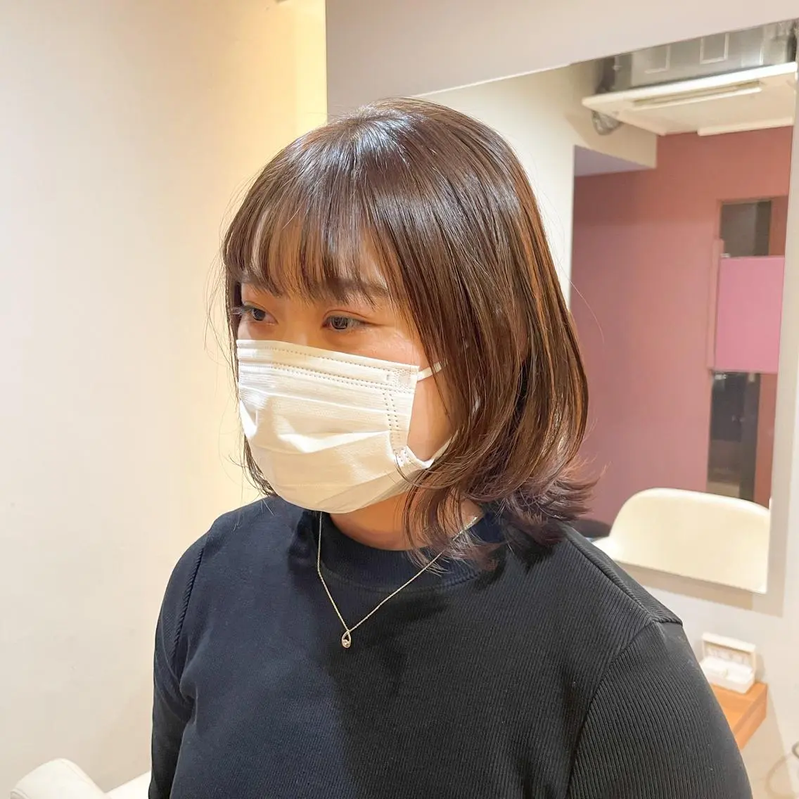 ミディアム ヘアアレンジ ボブレイヤー ボブ レイヤーカット 新宿/顔周りカット/ レイヤー/がっきーのヘアスタイル