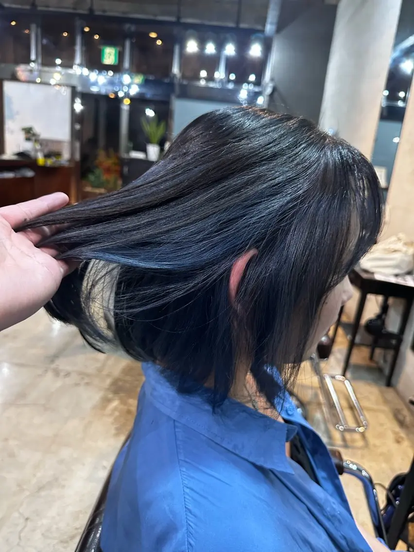 ショート カラー ブルーカラー Alpha 【abiko】加藤駿のヘアスタイル