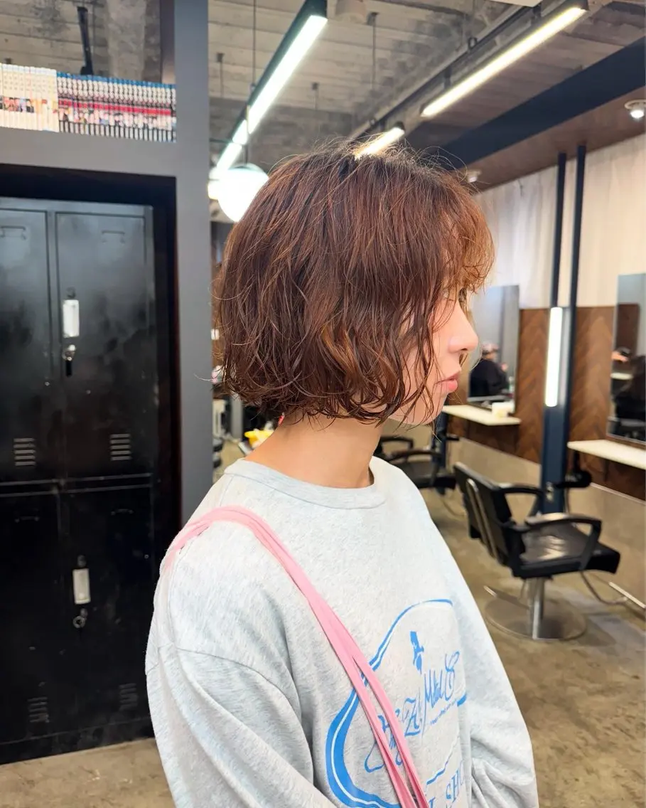 ショート パーマ ヘアアレンジ ボブ カット パーマ 早瀬裕之 パーマのヘアスタイル