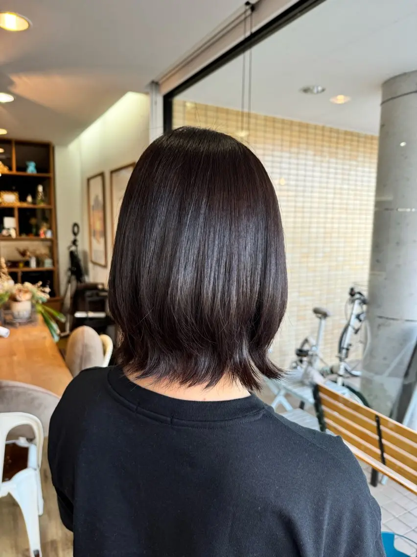 ミディアム カラー ブラウンカラー ナチュラルブラウン ヘアカラー トリートメント ツキダテ ユイのヘアスタイル
