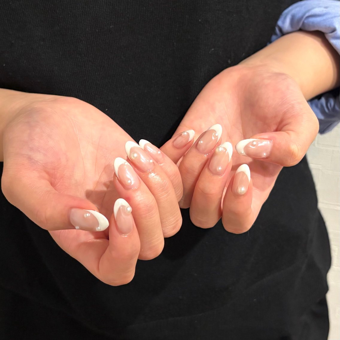 ネイル オーロラネイル フレンチネイル marron🐾 nailのネイルデザイン