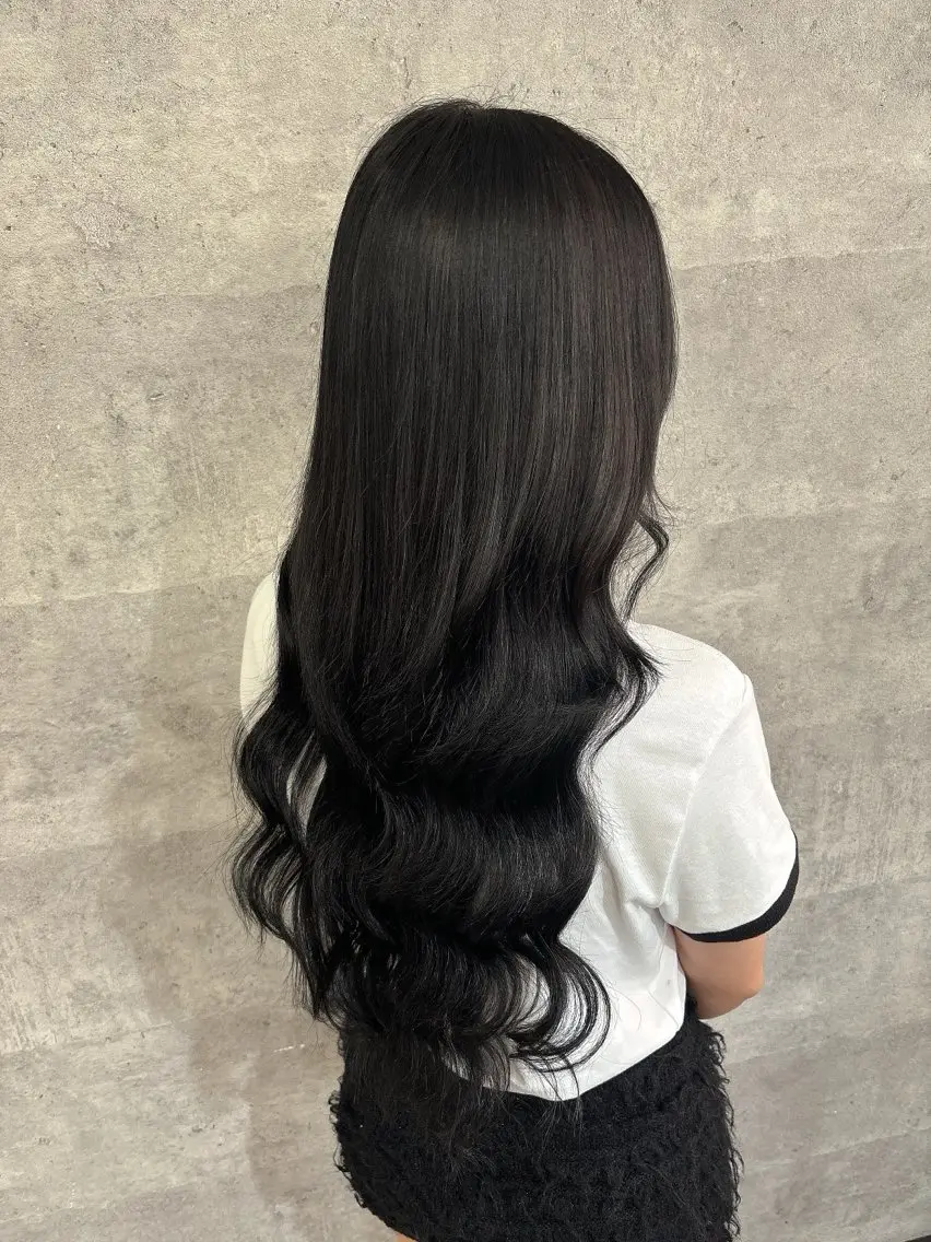 ロング ヘアカラー エクステ 外れにくいエク💚 EST梅田TAKIのヘアスタイル