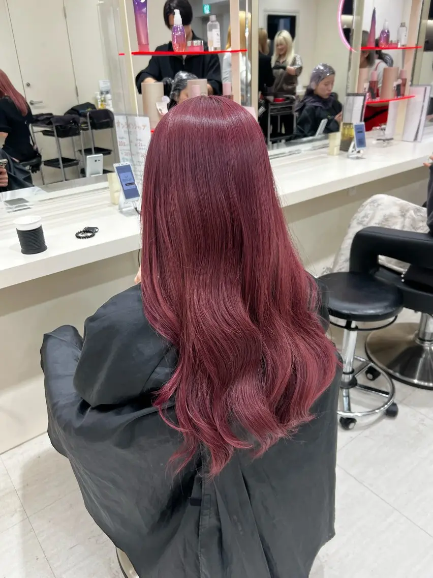 ロング カラー ヘアアレンジ ヘアカラー 韓国レイヤー&ピンク 艶髪🩶maikoのヘアスタイル
