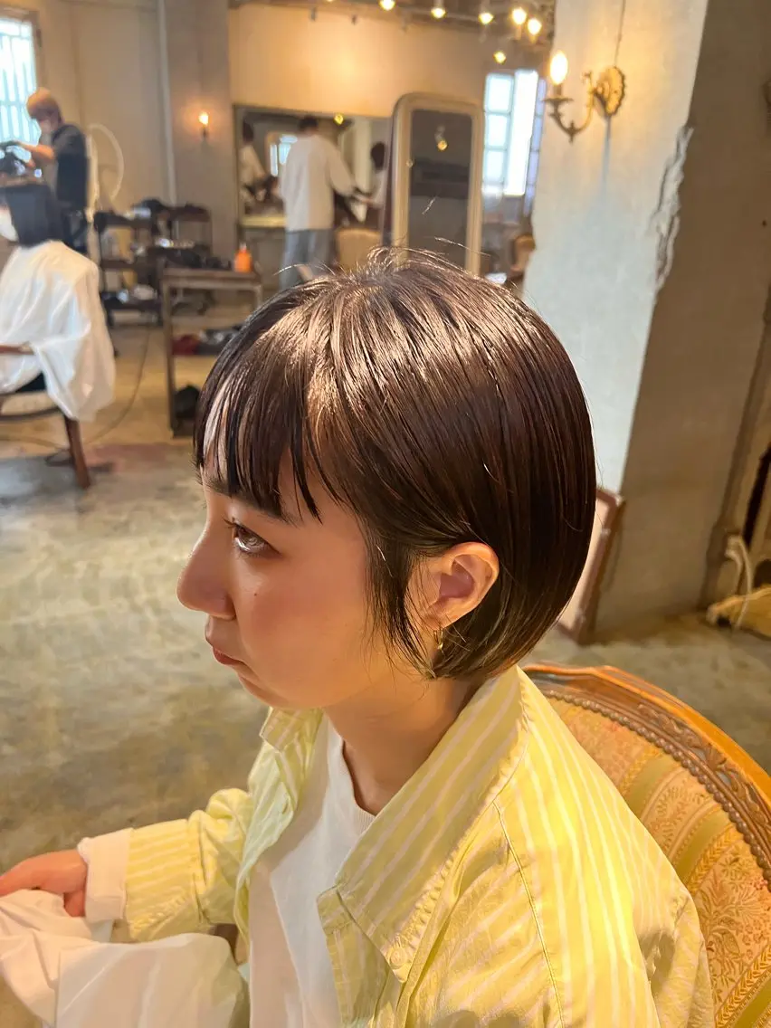 ショート ショートヘア 縮毛矯正 永山 萌文のヘアスタイル