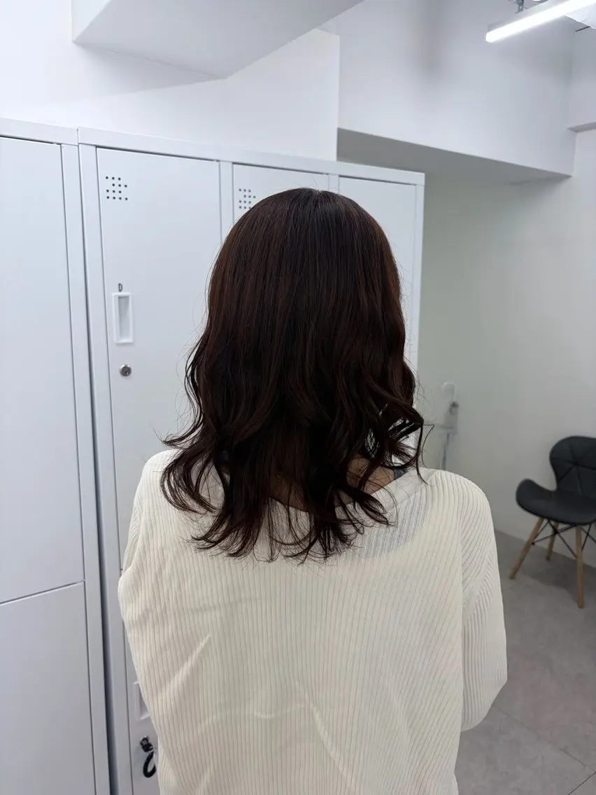 セミロング カラー ピンクカラー カット ヘアカラー レイヤー透明感カラー /gima🌱のヘアスタイル