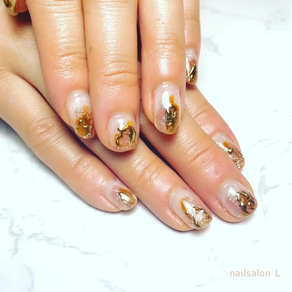 ネイル ニュアンスネイル ハンドネイル 吉川市 ネイルサロンLのネイルデザイン