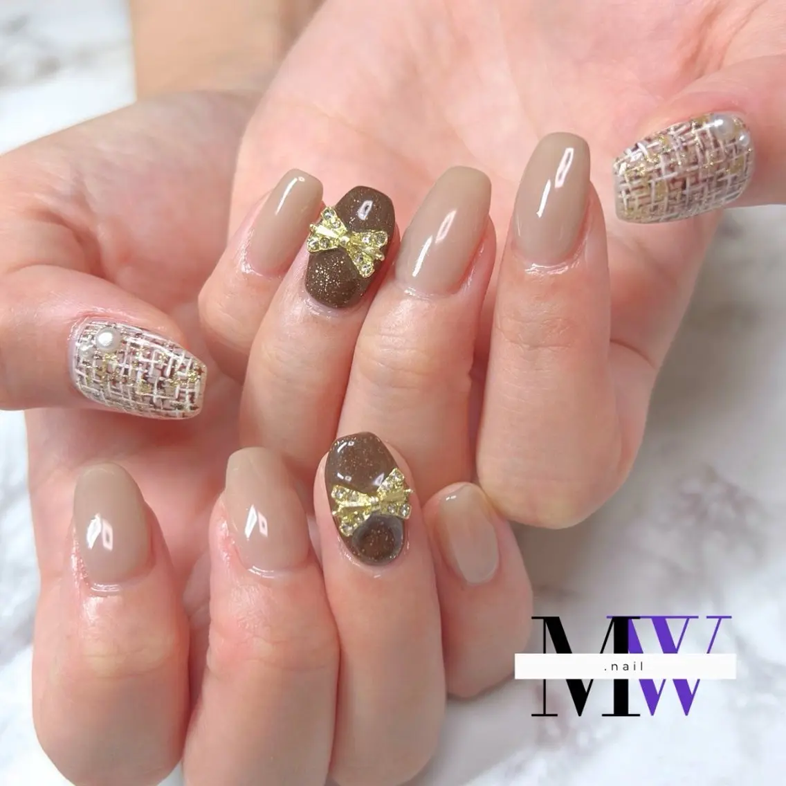 ネイル ツイードネイル ハンドネイル MW .nailのネイルデザイン