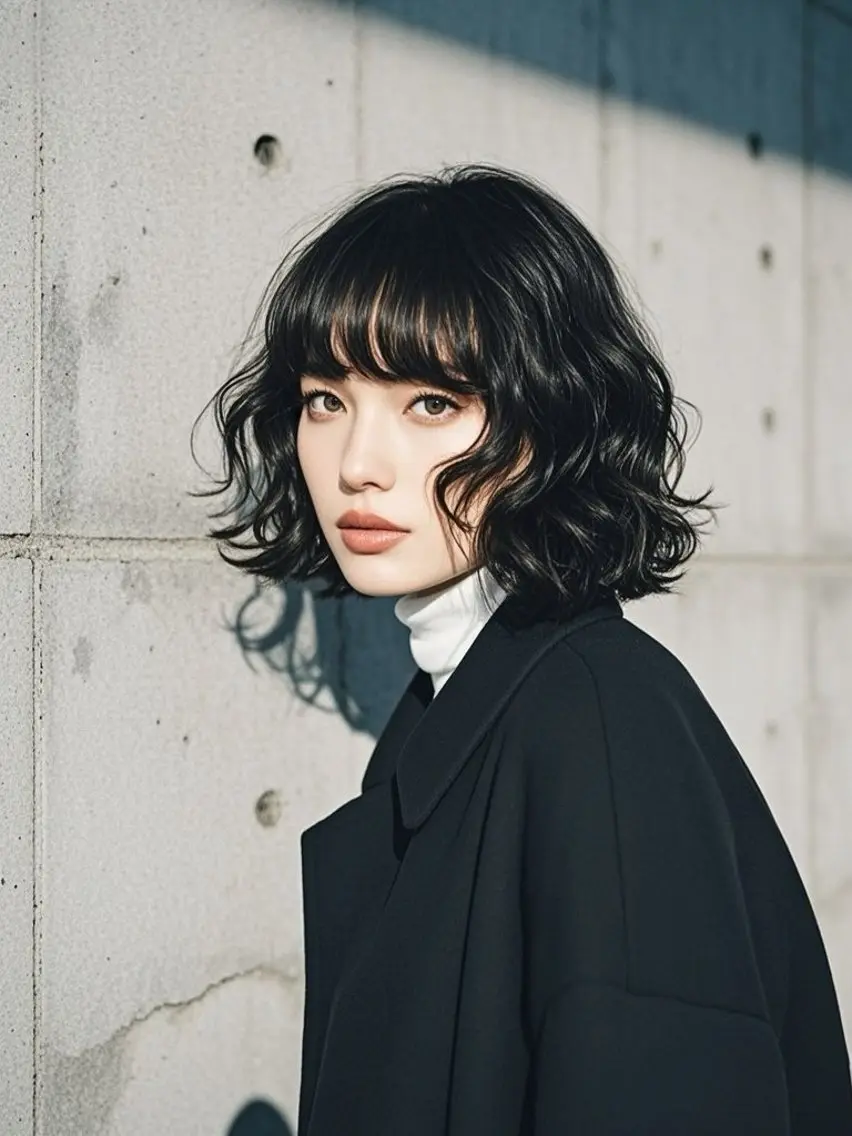 ミディアム ショートボブ ミディアムレイヤー ミディアムパーマ アッシュ ボブ カット ヘアカラー トリートメント ウルフカット 811 大阪梅田 ウルフのヘアスタイル