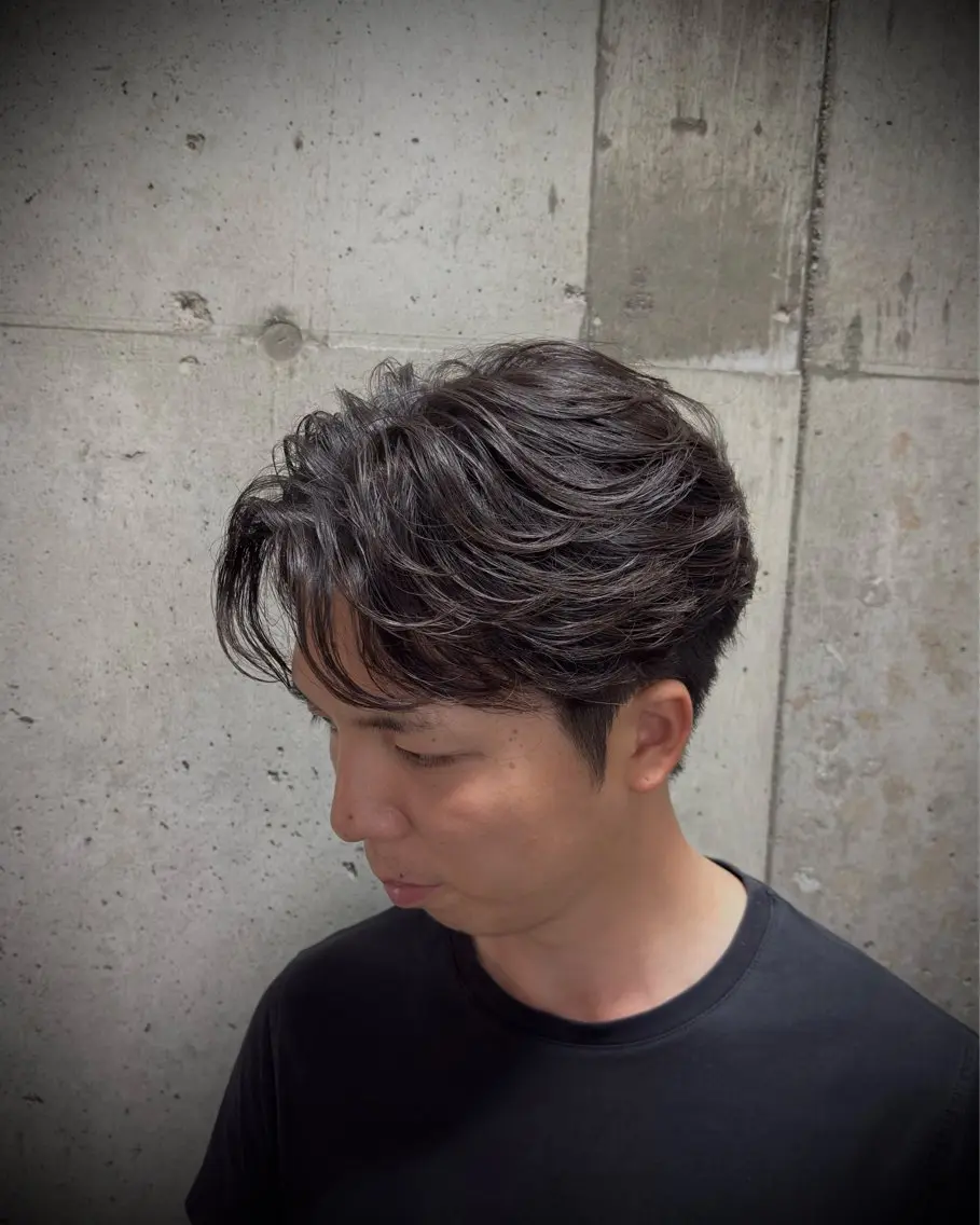 ショート パーマ メンズ 永井 皓大のヘアスタイル