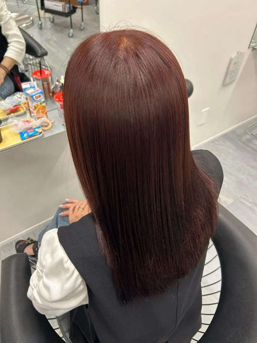 カラー レッドカラー ヘアカラー 久保田 智洋のヘアスタイル
