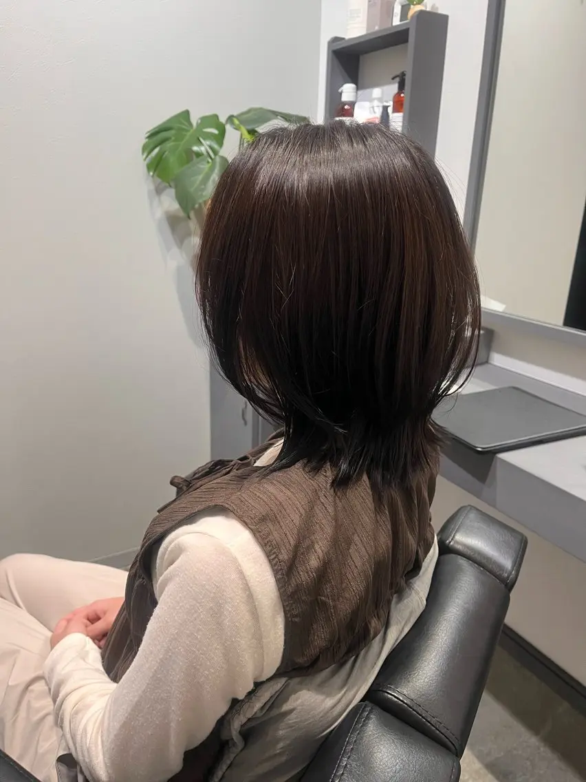 ミディアム カラー くびれヘア カット ヘアカラー 堀越 エリのヘアスタイル