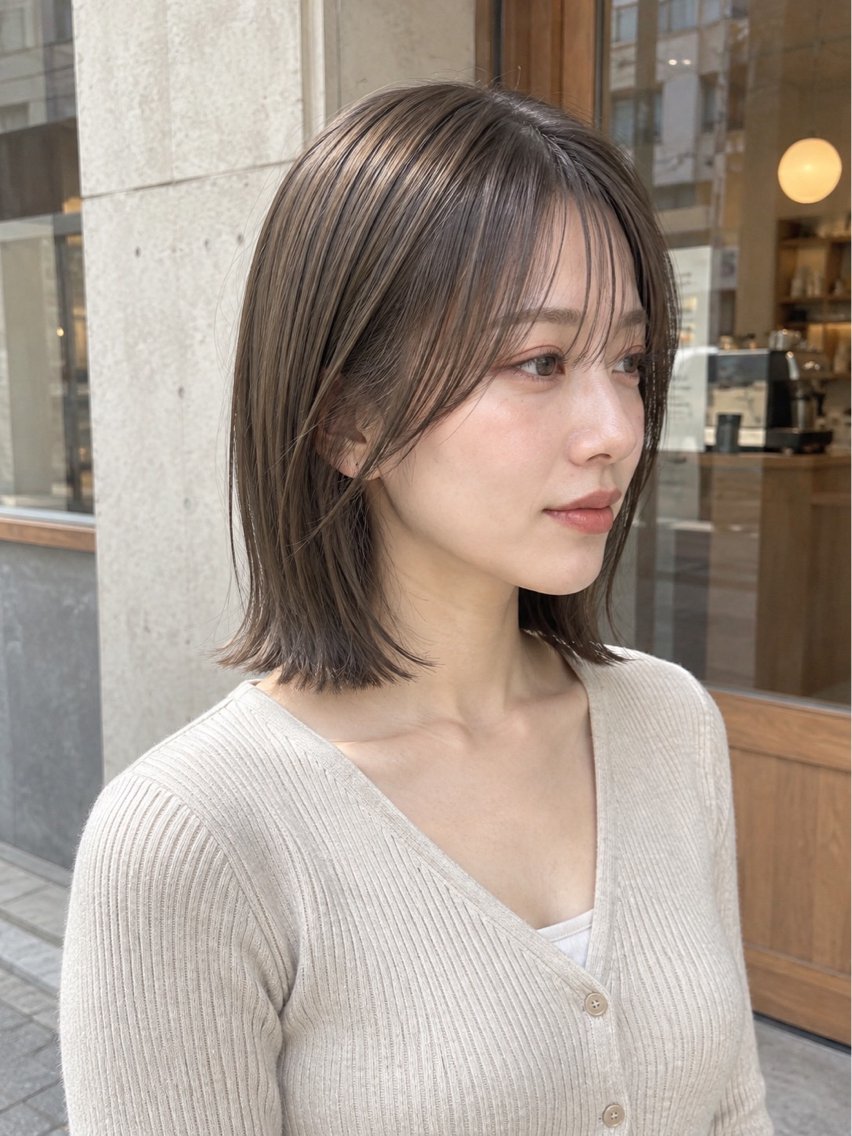 ミディアム ヘアカラー 透明感カラー/堀江/ sakuraのヘアスタイル