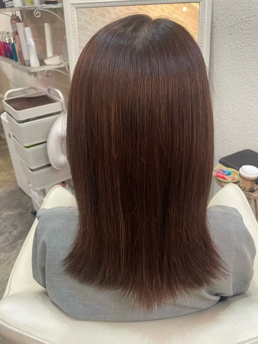 ミディアム カラー 髙原菖💎 縮毛矯正のヘアスタイル