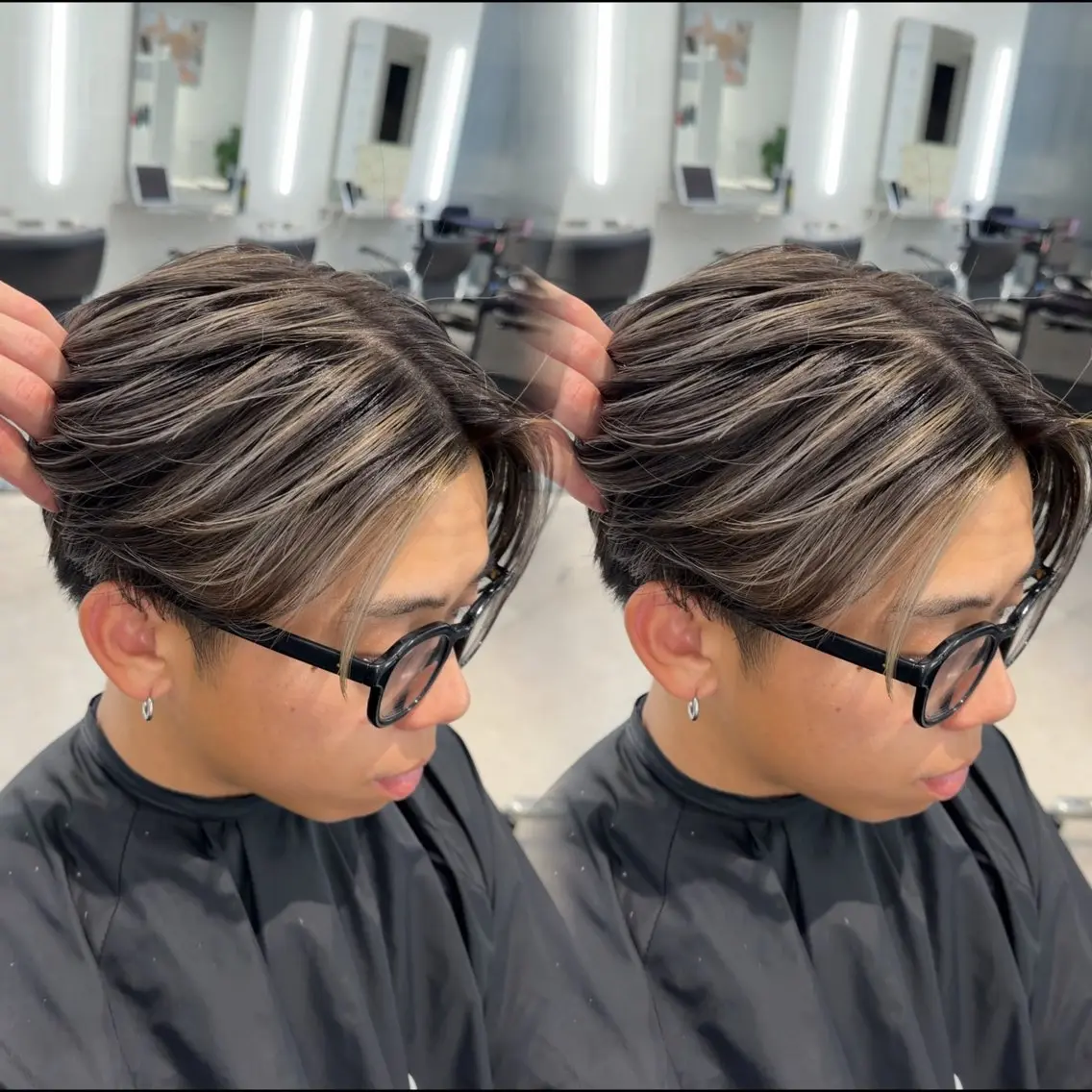 カラー メンズ メンズハイライト ハイライトカラー ヘアカラー 原宿/ハイライト バレイヤージュ/大智のヘアスタイル