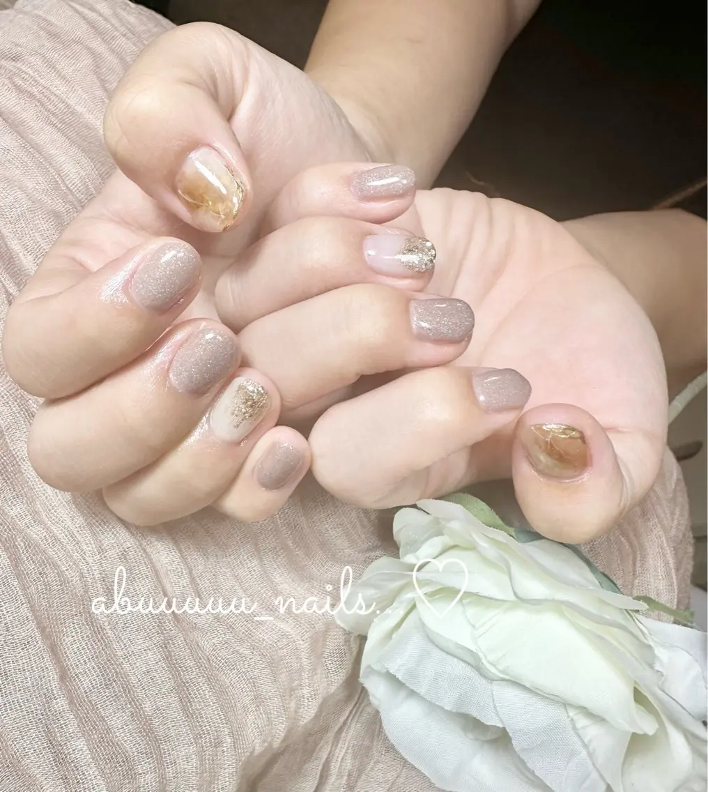 ネイル アートネイル ニュアンスネイル abuuuuu nailsのネイルデザイン