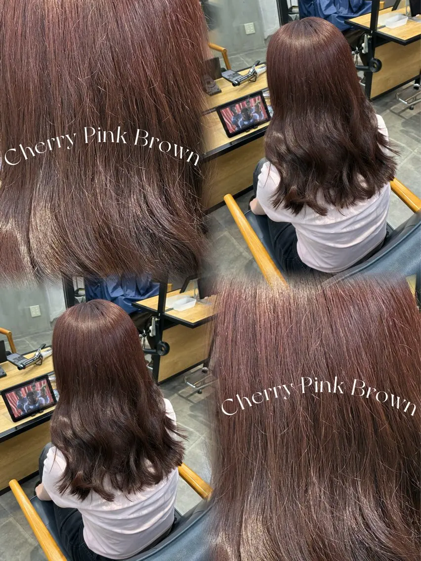 カラー ブリーチ ブラウンカラー ブリーチなしカラー ピンクカラー ヘアカラー トリートメント 暖色/ツヤ髪/梅田 🤍Shinobuのヘアスタイル