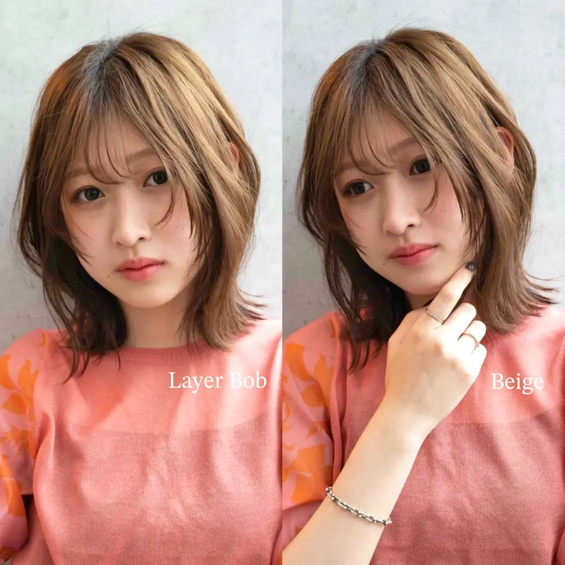 ミディアム ボブレイヤー ボブ レイヤーカット カット ヘアカラー トリートメント レイヤー/艶カラー /パーマ💚千琴のヘアスタイル