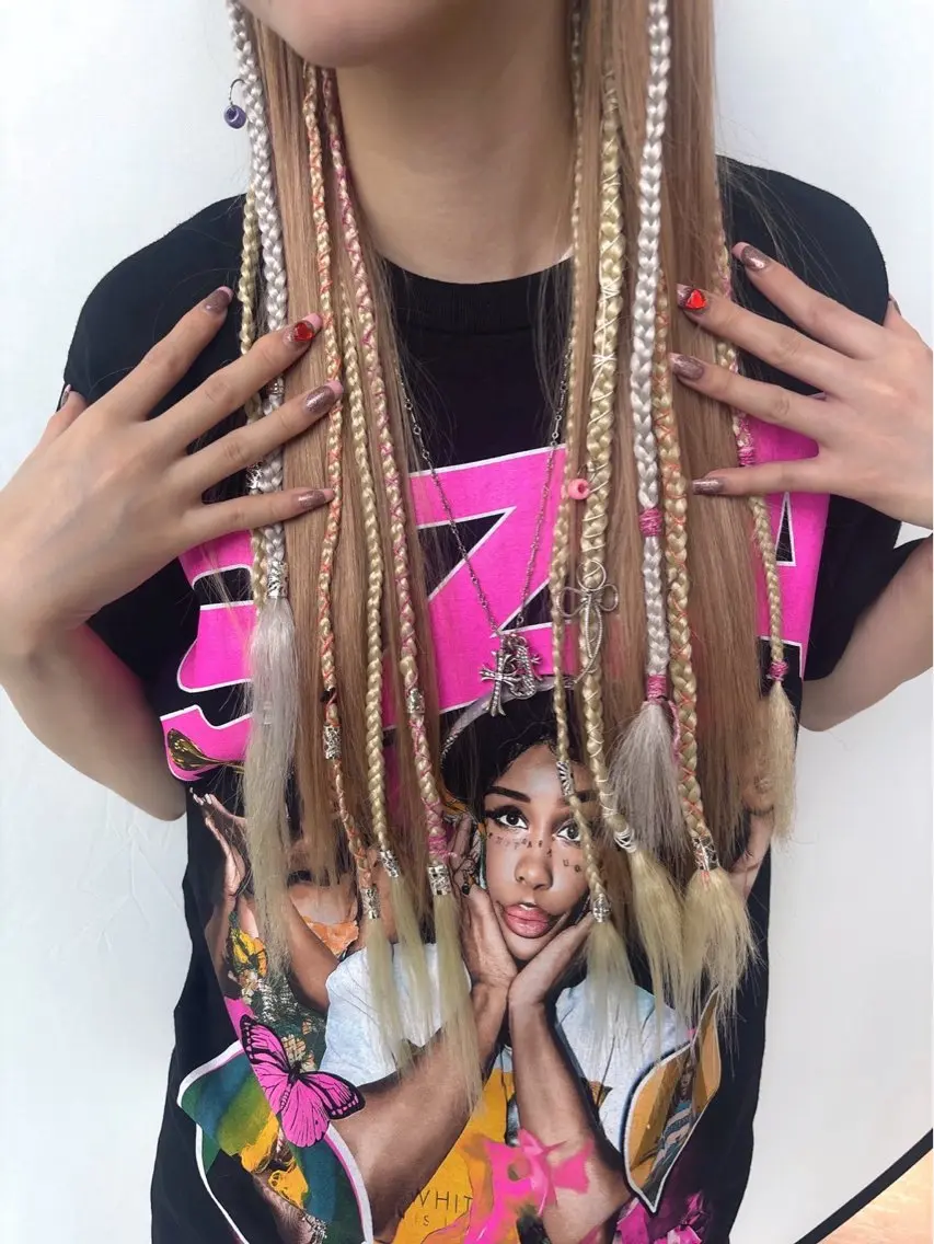 ロング エクステ 韓国エクステ／羽エク ダブルスキル💛のヘアスタイル