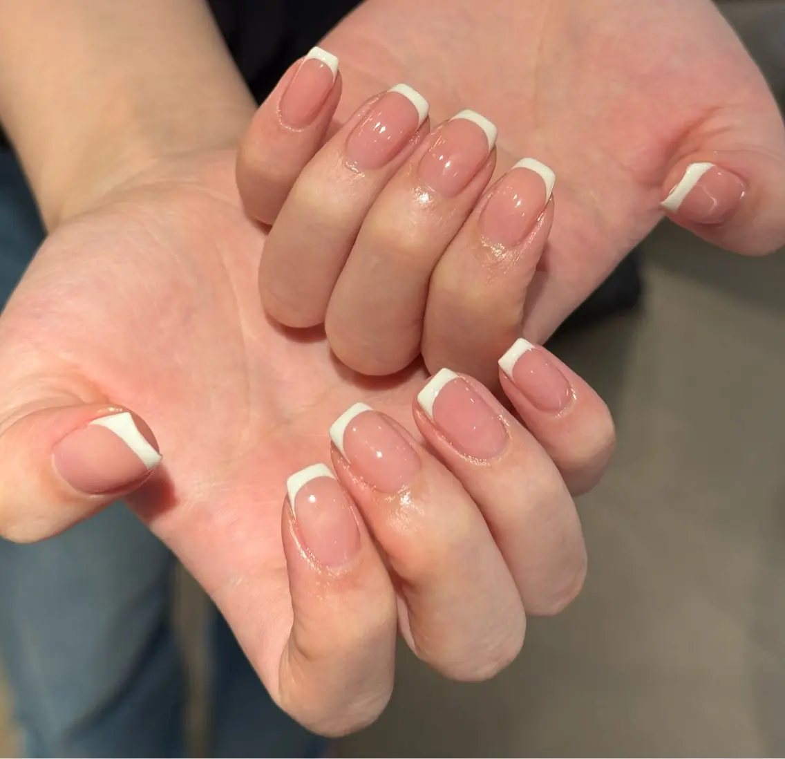 ネイル アートネイル オーロラネイル チークネイル フレンチネイル ガラスフレンチ ハンドネイル 🎀🎀YooLi Nail Salonのネイルデザイン