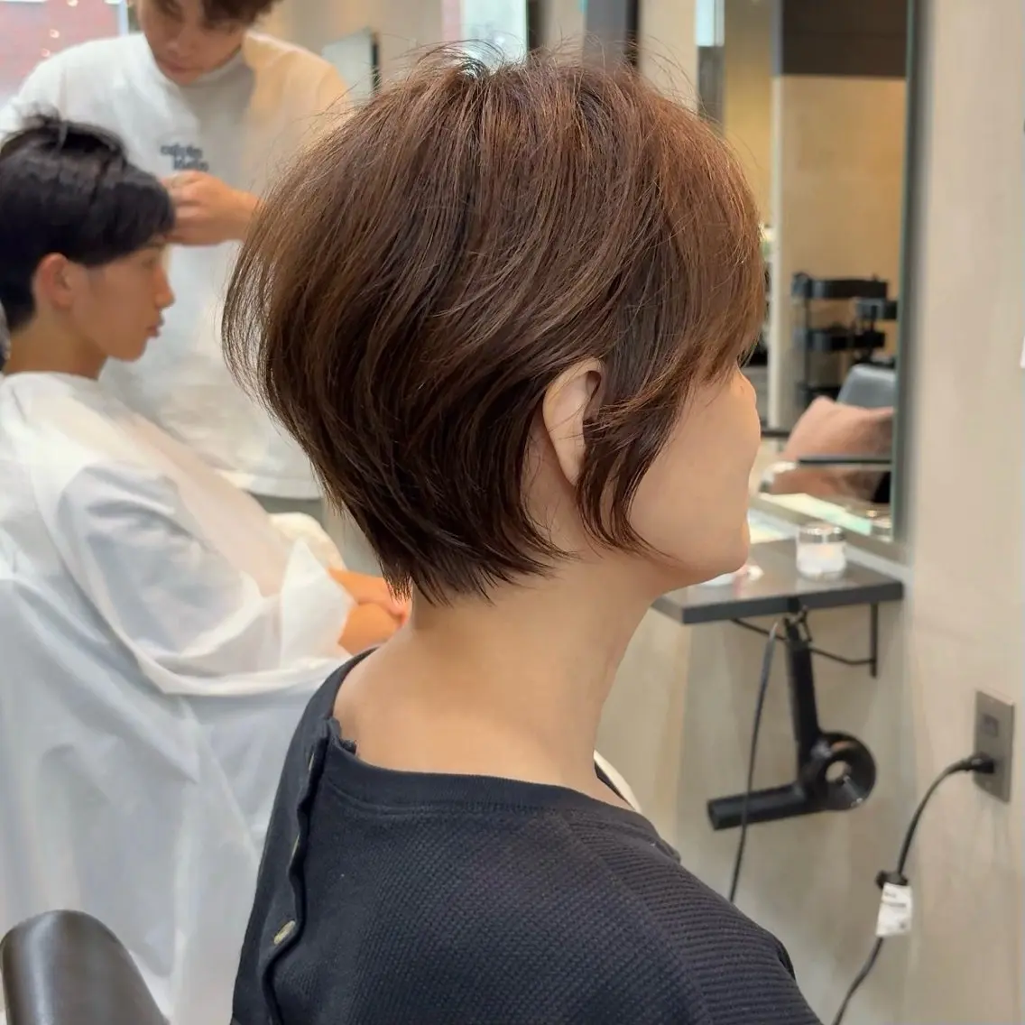 ショート カラー ショートボブ ボブレイヤー 丸みショート グレージュ ボブ カット ヘアカラー ショート/似合わせ/ 豊中/髙井のヘアスタイル