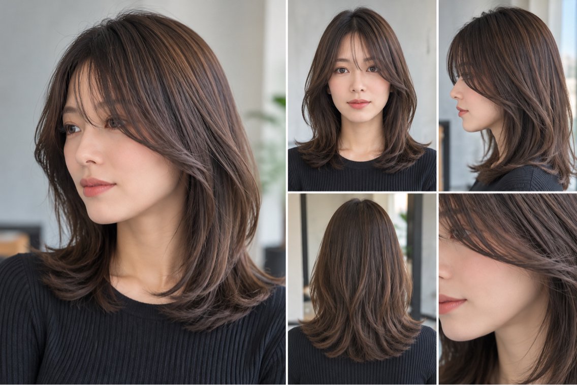 ミディアム カット 千知岩 佑哉のヘアスタイル