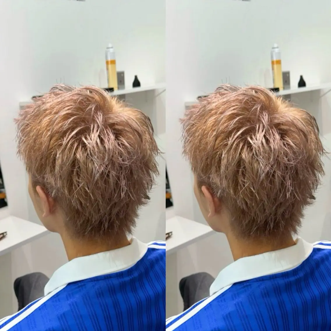 ショート カラー メンズ ダブルカラー ヘアカラー 💕韓国レイヤー× 髪質改善　宮内諒のヘアスタイル