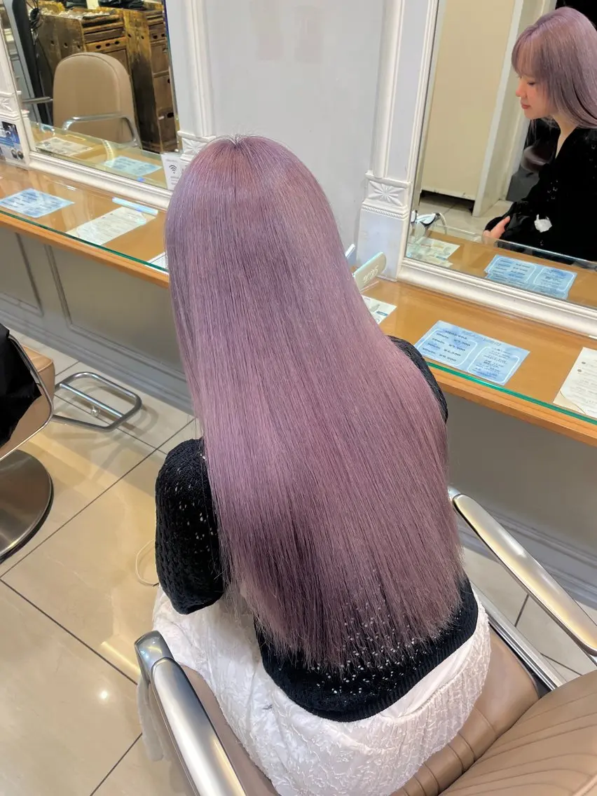 ロング カラー ラベンダーカラー ラベンダーグレー 横浜/カットモデル 佐藤桃香 🦥のヘアスタイル